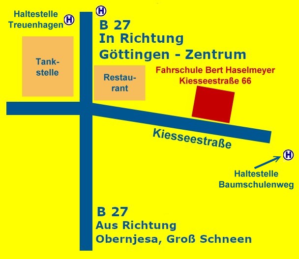 Stadtplan und Lage der Fahrschule